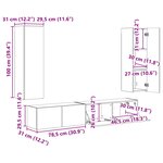 vidaXL Ensemble meuble TV Montage mural 3 Pièces Blanc Bois d'ingénierie