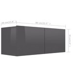 vidaXL Meubles TV 3 Pièces Gris brillant Aggloméré