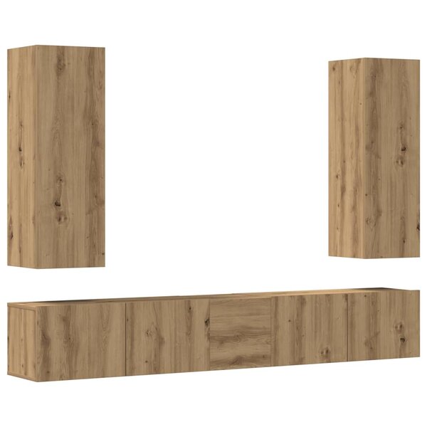 vidaXL Meubles TV muraux 5 Pièces chêne artisanal bois d'ingénierie