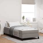 vidaXL Lit à ressorts avec matelas Taupe 80 x 200 cm tissu