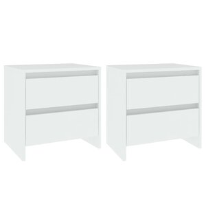 vidaXL Tables de chevet 2 Pièces blanc 45x34 5x44 5 cm bois d’ingénierie