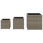 vidaXL Jardinières d'extérieur 3 Pièces gris résine tressée