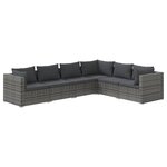 Salon de jardin meuble d'extérieur ensemble de mobilier 6 pièces avec coussins résine tressée gris 02_0016869