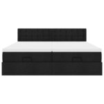 VidaXL Cadre de lit ottoman avec matelas noir 200x200cm tissu