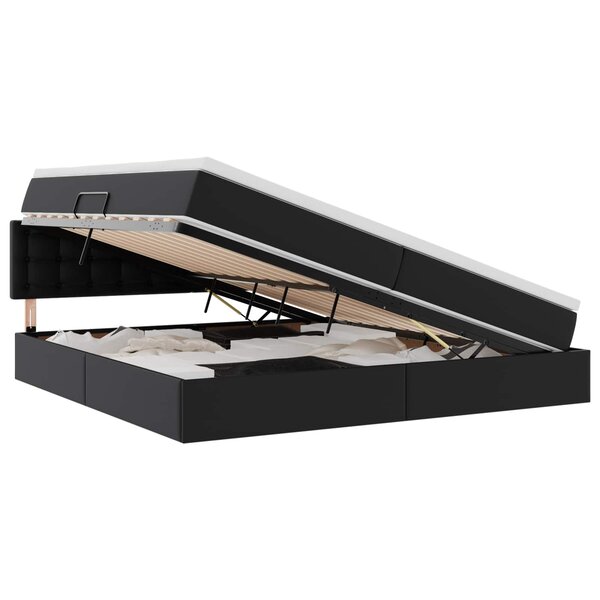 vidaXL Lit avec rangement et LED avec matelas Gris clair 200 x 200 cm