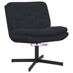 vidaXL Fauteuil relaxant pivotant Noir 63 x 75 x 76 cm Velours