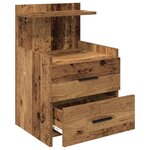 vidaXL Table de chevet avec 2 tiroirs en bois ancien 40 x 36 5 x 62 cm