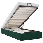 vidaXL Cadre de lit ottoman sans matelas vert foncé 100x200 cm velours