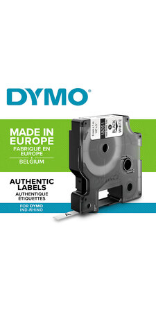 DYMO Rhino - Etiquettes Industrielles Gaine Thermorétractable 6mm x 1.5m - Noir sur Blanc
