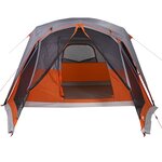 vidaXL Tente familiale et porche 6 personnes gris orange imperméable