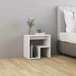 vidaXL Tables de chevet 2Pièces blanc brillant 40x30x40cm bois ingénierie