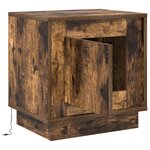vidaXL Armoires de chevet avec lumières LED 2 Pièces Chêne fumé 44x34 5x45 cm