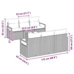 vidaXL Canapé de jardin 7 pièces avec coussins en poly rotin beige