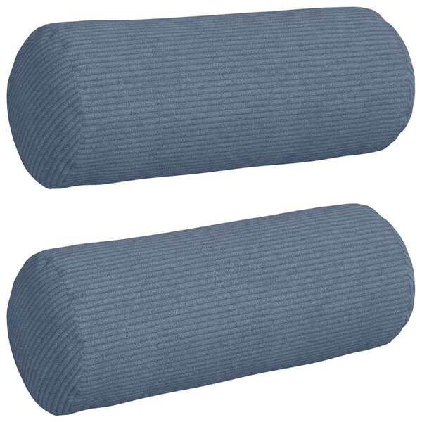 vidaXL Coussins d'accent 2 Pièces Bleu Ø 15 x 40 cm