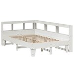 vidaXL Lit bibliothèque sans matelas blanc 135x190 cm bois pin massif