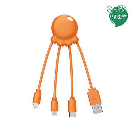 Cable multi-connecteurs octopus eco orange