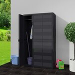 vidaXL Armoire de rangement de jardin avec 4 étagères Noir