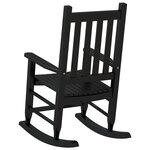 vidaXL Chaise à bascule enfants noir bois de peuplier massif