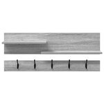 vidaXL Porte-manteau mural avec étagère avec stockage Sonoma gris 90 x 15 x 36 cm