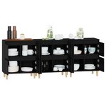 vidaXL Buffets 3 Pièces noir 60x35x70 cm bois d'ingénierie