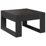 vidaXL Table basse avec LED infini noir 50x53x30 cm
