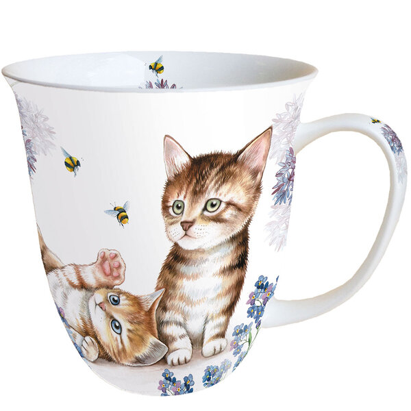 Chats et abeilles - tasse en porcelaine fine
