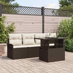 vidaXL Ensemble de canapé de jardin 5 Pièces Marron Poly rotin