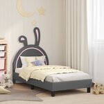 vidaXL Cadre de lit pour enfants avec tête de lit Gris clair PU