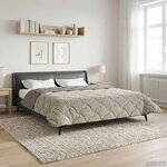 vidaXL Duvet d'été simple Matelassé Gris clair 240 x 260 cm