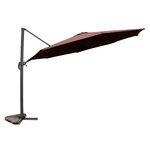 Vivaro chocolat : Parasol déporté, rond Ø 350cm, rotatif à 360°