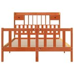 vidaXL Lit bibliothèque sans matelas cire marron 140x200 cm pin massif