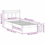 vidaXL Cadre de lit Blanc Bois massif en pin
