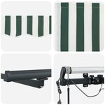 Auvent Rétractable Automatique vidaXL avec LED Vert et Blanc 300x250 cm