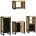 vidaXL Ensemble de mobilier de salle de bain avec étagère 4 Pièces