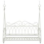vidaXL Banc Balançoire Acier 112 x 60 x 126 5 cm Blanc antique