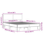 vidaXL Cadre de lit sonoma gris 120x200 cm bois d'ingénierie et métal