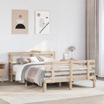 vidaXL Cadre de lit avec tête de lit sans matelas 120x190 cm