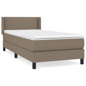 vidaXL Sommier à lattes de lit avec matelas Taupe 90x190 cm Tissu