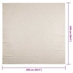 vidaXL Tapis ZIZUR crème 240x240 cm aspect de jute intérieur extérieur