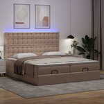 vidaXL Lit ottoman avec matelas & LED Cappuccino 180x200cm similicuir