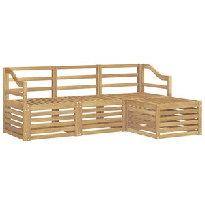 vidaXL Ensemble de canapés d'extérieur 4 pc Blanc Bois d'Acacia Massif