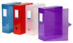 Lot de 4 boites de classement en plastique pour archivage Grande capacité - Dos 10cm