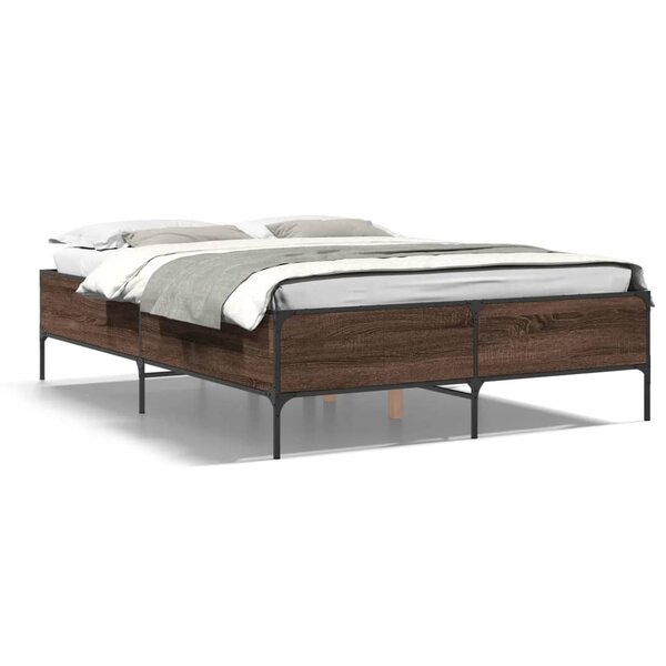 vidaXL Cadre de lit sans matelas chêne marron 120x200 cm