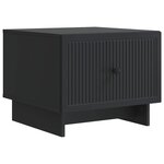 vidaXL Table basse avec tiroir Noir 49 x 50 x 40 cm Bois d'ingénierie