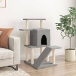 vidaXL Arbre à chat avec griffoirs en sisal gris clair 97 cm