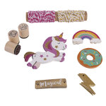 Kit Pendentifs pour cadeaux Unicorne  Tags+cordon+tampon