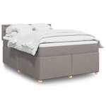 vidaXL Sommier à lattes de lit avec matelas Taupe 140x200 cm Tissu