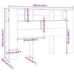 vidaXL Armoire de tête de lit Gris béton 160x18 5x104 5 cm