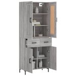vidaXL Buffet haut Sonoma gris 69 5x34x180 cm Bois d'ingénierie