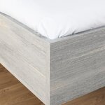LEONARD Lit adulte 140 x 190 cm + 2 Chevets et Tête de lit en simili - chêne - 195 7 x 235 5 x 90 5 cm